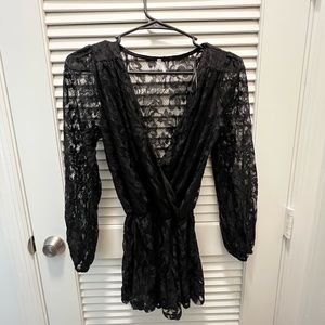 Black lace romper